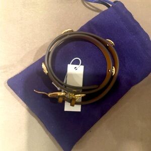Brown Leather Women's  tory burch bracelet